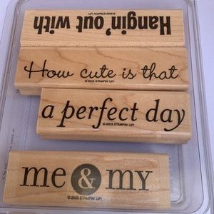 Stampin' Up PHRASE STARTERS II Mounted Wood Stamp Set RETIRED